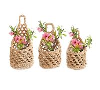 Boho Indoor Plant Hanger, Wall Mount Holder, Decorative Hanging Planter Basket Stand, Space Saving Green Plant Display Rack, Stylish Home Interior Garden Kitchen Living Room Window Patio Yard Fence