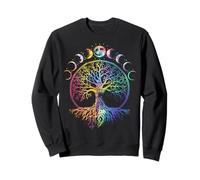 Boho Life Tree Fases of The Moon Vintage Bohemian Rainbow Sudadera