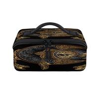 Boho Magic Moon Sun - Bolsa de maquillaje portátil para viajes, bolsa impermeable y abierta, plana, para artículos de tocador, cosméticos, organizador de viaje para mujeres y hombres