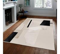 boho moderno 80x150cm Alfombra Black and White Line Art Thin lavable Alfombrilla resistente a las manchas antideslizante Backing Tapete for salon dormitorio abstracto geometrico Patterns Home Decor