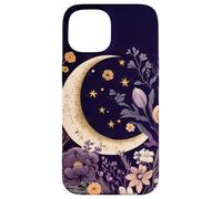Boho Moon Phases Floral Aesthetic Chic Carcasa para iPhone 15