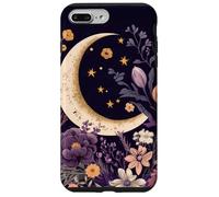 Boho Moon Phases Floral Aesthetic Chic Carcasa para iPhone 7 Plus/8 Plus