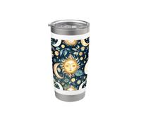 Boho Moon Sun Floral Abstract Pattern Mujeres Niñas Lunar Vaso térmico de acero inoxidable de doble pared