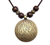 Boho Necklace for Women Boho Choker Necklace Wooden Round Brown Necklaces Bohemian Leather Necklace Long Rope Sweater Necklace