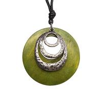 Boho Necklace Womens Boho Necklaces Wooden Leather Pendent Necklace Leather Cord Chain Necklace Long Choker Necklaces for Women