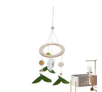 Boho Nursery Decor, Crib Mobile, Hand-Sewn Felt Toys, Dangling Flower Ornaments, Soft Hanging Wind Chime, Ideal for Babies, Bassinet, Playpen, Bedside, 12.6x4.13 inches