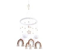 Boho Nursery Mobile - Boho Rainbow Hanging Móvil De Cuna Para Niños | Colorido De Cuna Hecho A Mano Para Relajante, Juego Sensorial, Decoración Para La Comodidad Visual, Ornamento De