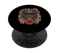 Boho Owl Camiseta - Floral Sugar Skull Mandala Art Design PopSockets PopGrip Adhesivo