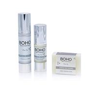 BOHO Pack Ozono Aceite de Ozono, Jabón de Ozono, Crema de Ozono y Jabonera Bambú