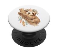 Boho Perezoso Corona Floral Atrapasueños Arte Acuarela PopSockets PopGrip Adhesivo
