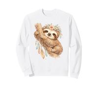 Boho Perezoso Corona Floral Atrapasueños Arte Acuarela Sudadera