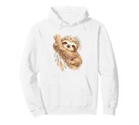 Boho Perezoso Corona Floral Atrapasueños Arte Acuarela Sudadera con Capucha