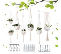 Boho Plant Hanging Holder - Macrame Rope Planter Set, Handmade Decorative Suspension, Strong Support, Stylish Home Garden Decor | Indoor Outdoor Balcony Sunroom Wall Ceiling Use For Flower Pot