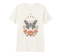 Boho Polilla Mariposa Floral Celestial Fases Lunares Naturaleza Camiseta Premium