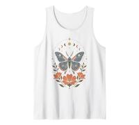 Boho Polilla Mariposa Floral Celestial Fases Lunares Naturaleza Camiseta sin Mangas