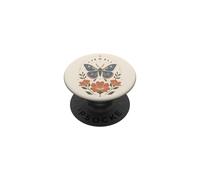 Boho Polilla Mariposa Floral Celestial Fases Lunares Naturaleza PopSockets PopGrip Adhesivo