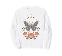 Boho Polilla Mariposa Floral Celestial Fases Lunares Naturaleza Sudadera