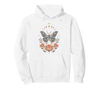 Boho Polilla Mariposa Floral Celestial Fases Lunares Naturaleza Sudadera con Capucha