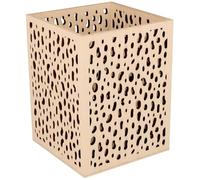Boho - Portavelas rectangular de madera (13,3 x 10 cm), diseño de burbujas pequeñas