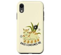 Boho Rage Consumes Me Funny Floral Cat Sarcastic Kitten Carcasa para iPhone XR