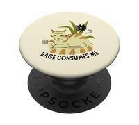 Boho Rage Consumes Me Funny Floral Cat Sarcastic Kitten PopSockets PopGrip Adhesivo