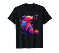 Boho Rainbow Fox con Flores Fantasía Naturaleza Camiseta