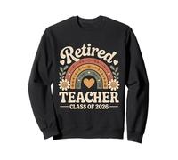 Boho Rainbow Retired Teacher Class of 2026 Funny Retirement Sudadera