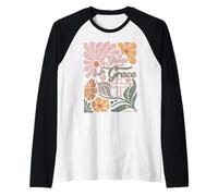 Boho Retro Christian Grow In Grace Biblia Cristiana Hombres Mujeres Camiseta Manga Raglan