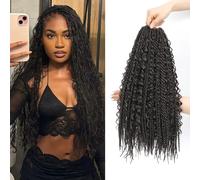Boho Senegalese Twist Crochet Hair 8 Packs Pre Looped Goddess Island Passion Twist Crochet Braids Hair Extensions for Black Women (4#, 14inch)
