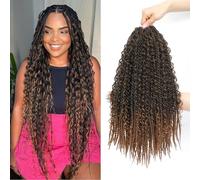 Boho Senegalese Twist Crochet Hair 8 Packs Pre Looped Goddess Island Passion Twist Crochet Braids Hair Extensions for Black Women (1B/30, 22inch)