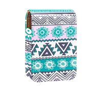 Boho Shading (2) estuche portátil para lápiz labial, mini caja de almacenamiento de lápiz labial, estuche organizador de lápiz labial con espejo para mujer, Varios colores, 9.5x2x7 cm/3.7x0.8x2.7 in