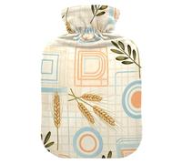 Boho Simple Modern Crop - Botella de agua caliente de viaje con funda suave, compresa cálida de 2 litros para calentador de abdomen, calentador de abdomen, calentador de abdomen