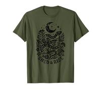 Boho Snake Moon Floral Botánico Celestial Espiritual Bruja Camiseta