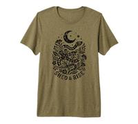 Boho Snake Moon Floral Botánico Celestial Espiritual Bruja Camiseta Premium