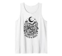 Boho Snake Moon Floral Botánico Celestial Espiritual Bruja Camiseta sin Mangas