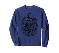 Boho Snake Moon Floral Botánico Celestial Espiritual Bruja Sudadera