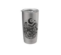 Boho Snake Moon Floral Botánico Celestial Espiritual Bruja Vaso térmico de acero inoxidable de doble pared