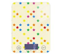Boho Star Color Beige - Báscula de cocina impermeable de 11 libras/0 18 onzas, 5 kg/5 g (Escenario), báscula digital de cocina con 4 unidades para asar asar alimentos