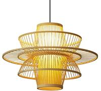 Boho Style Chandelier Cage Lamp Shade 1-Pack Parchment Decor Wicker Lantern Pendant Lights Boho Large Light Fixtures,para Escalera de Entrada