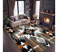 Boho Sud Oest Moderna Alfombra de Sala de estar 120 x 170 cm, Suave Tribal Letra Geométrica Rayas Impreso Alfombra - Alfombra antideslizante para Comedor Dormitorio Pasillo Oficina Sala de Juego