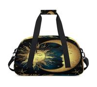 Boho Sun Moon Face - Bolsas de lona para niñas y niños, bolsa de viaje bohemia para fin de semana, bolsa de viaje de 24 L, bolsa de deporte para gimnasio, práctica, color, 24 L, Organizador de bolsas