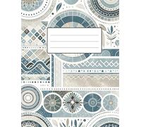 Boho Tiles & Mandala Vibes - Ornamental Composition Notebook: College Ruled Notebook - 110 Pages, 8.5 x 11 in - Boho-Inspired Cover with Blue, Brown, ... Circles, Tiles, and Decorative Patterns