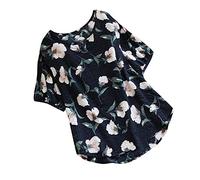 Boho Tops V-Ärmel Damen Bluse Loose Neck Print Vintage Half Floral Shirt Damenbluse Top Gelb, marine, M