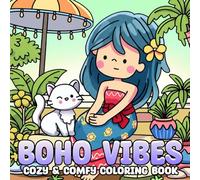 Boho Vibes Coloring Book: Groovy Girl Fashion Coloring Pages with Chill Aesthetic Scenes for Teens & Adults Seeking Relaxation and Creative Joy