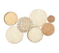 Boho Wall Baskets 7pcs/Set Diferente tamaño y estilo Boho Wall Basking Decor Woven & Round Decorative Art para sala de estar, dormitorio, granja, guardería.