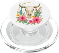 Boho Western Bull Skull Floral Cactus Watercolor PopSockets PopGrip para MagSafe