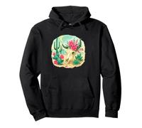 Boho Western Floral Cow Skull Desert Cactus Watercolor Sudadera con Capucha