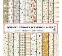 Boho Wildflower Scrapbook Paper Pad, 8x8 Inch, 20 Designs, 40 Sheets, Single-Sided, Decorative & Neutral Craft Paper for Journaling, Card Making & ... Boho Florals, Earthy Tones & Minimal Patterns