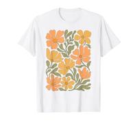 Boho Wildflowers Retro Floral Abstracto Flor Jardín Camiseta gráfica económica, Hombre, Blanco, M