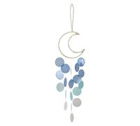 Boho Windchimes - Seashell Hanging Decor, Outdoor Garden Chime | Moon Style Shell Mobile, Natural Breeze Ornament for Porch Balcony, Patio Yard Spaces, Zen Backyard Corners